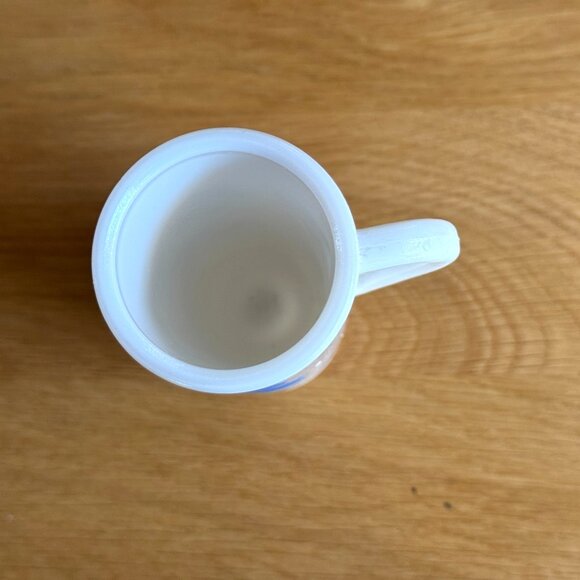 Avon Demitasse/Liqueur Footed Milk Glass Cup, Blue Toile Pattern, Vintage 1960s - Picture 9 of 14